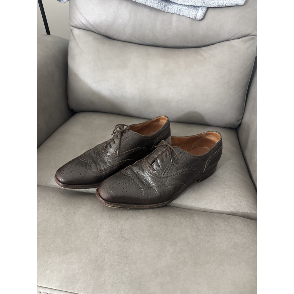 EUC Men's Gravati Peccary Dress Shoes Brown Leather Oxford Italian Size 9.5 US
